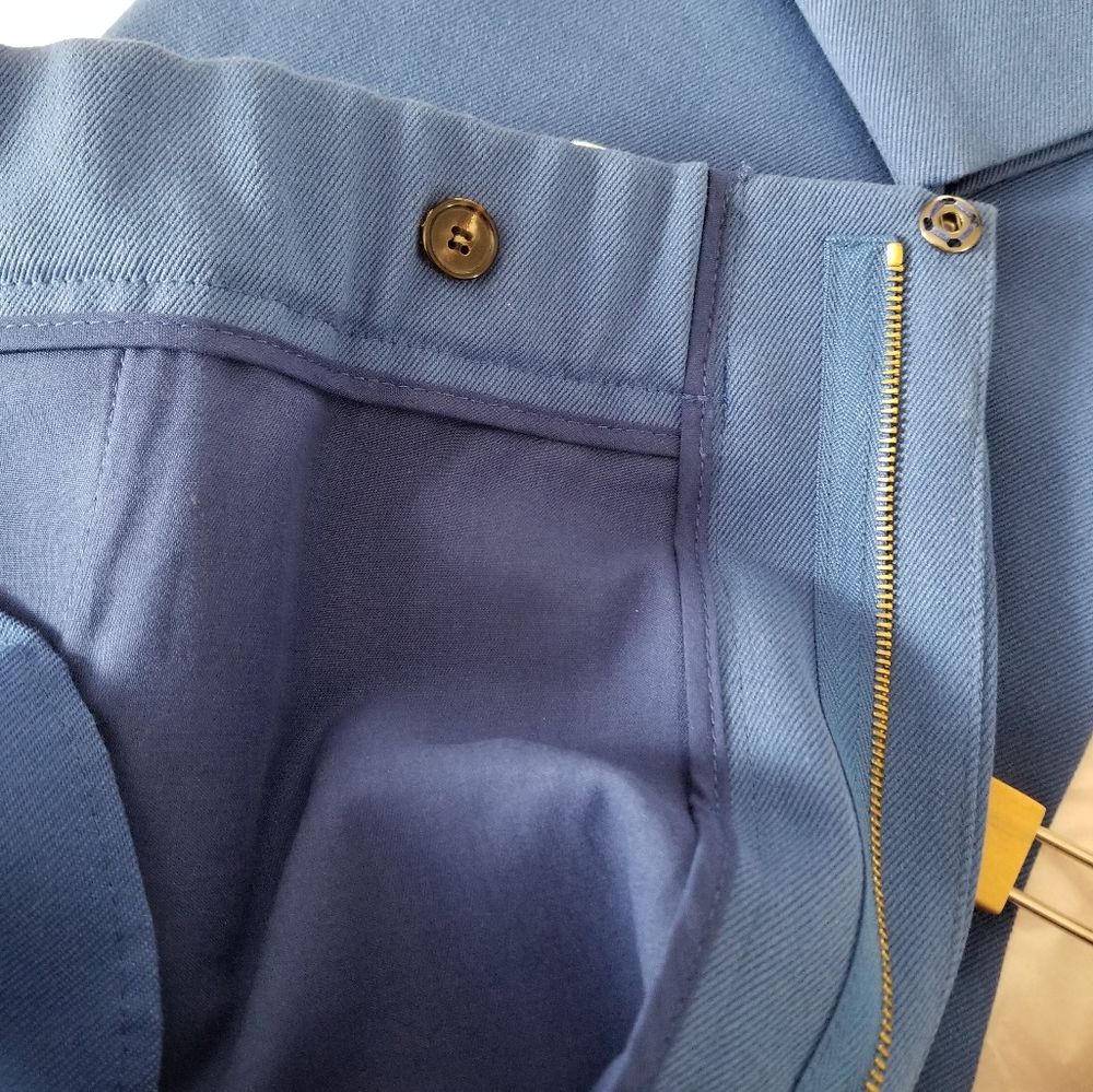 Marni Classic Tapered Leg Cropped Pants Size 10 Blue - Picture 7 of 10